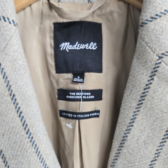 Madewell Bedford Oversized Blazer Jennifer Stripe Belted - Picture 11 of 16